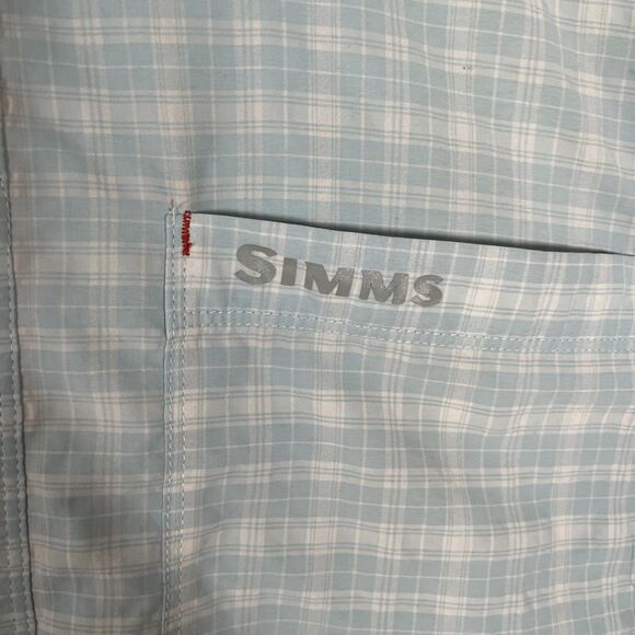 Simms Fishing Shirt 3XL Short Sleeve Button Up Outdoor‎ Camping Saltwater Angler - Picture 6 of 10